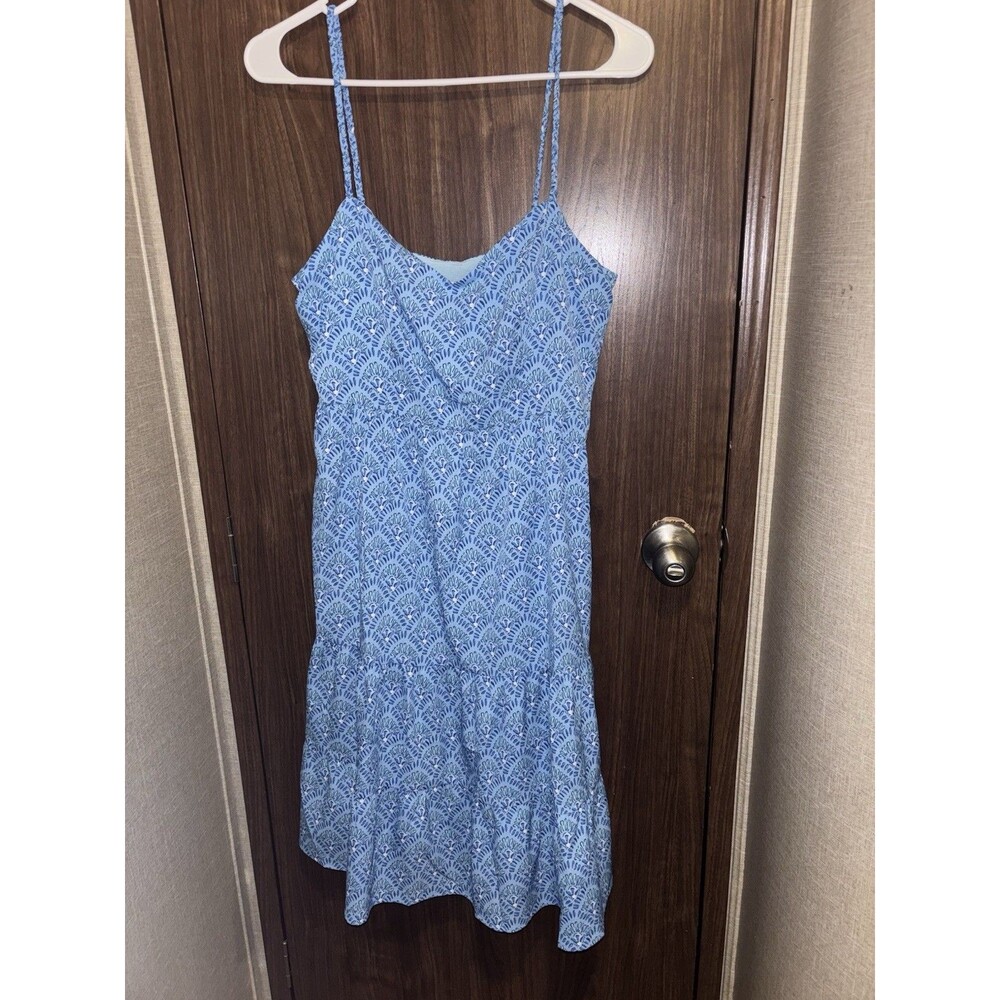 Vineyard Vines Tile Printed Tiered Dress, Blue Ocean Breeze Size 8 NWT